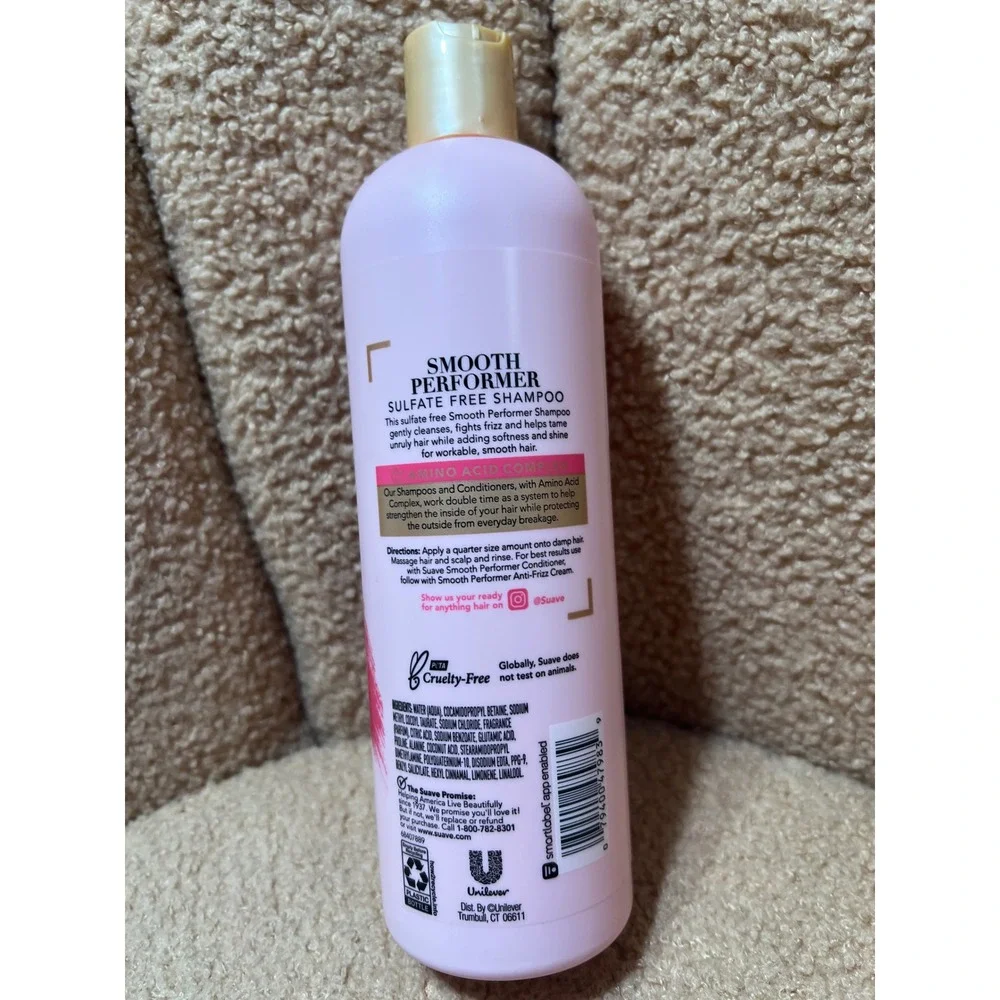 Suave Smooth Performer Sulfate Free Shampoo with Amino Acid Complex 16.5oz